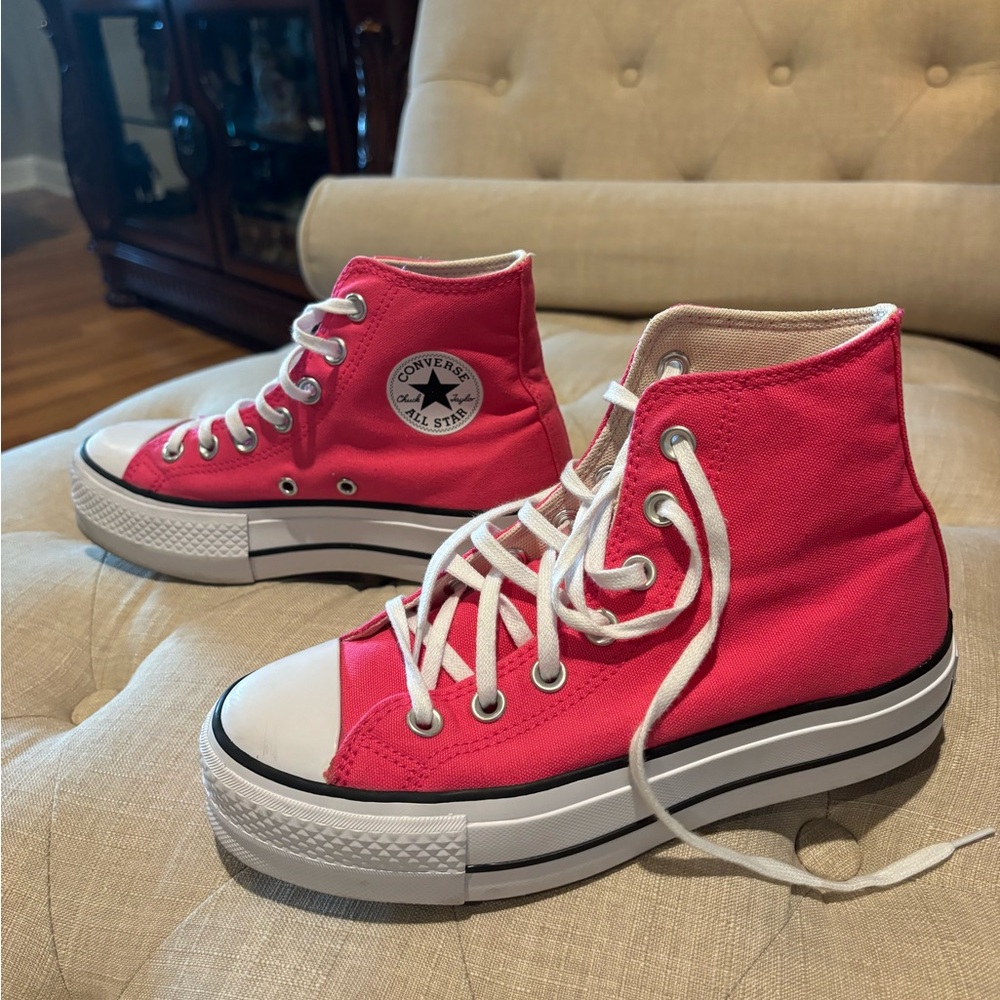 Pink Platform Converse